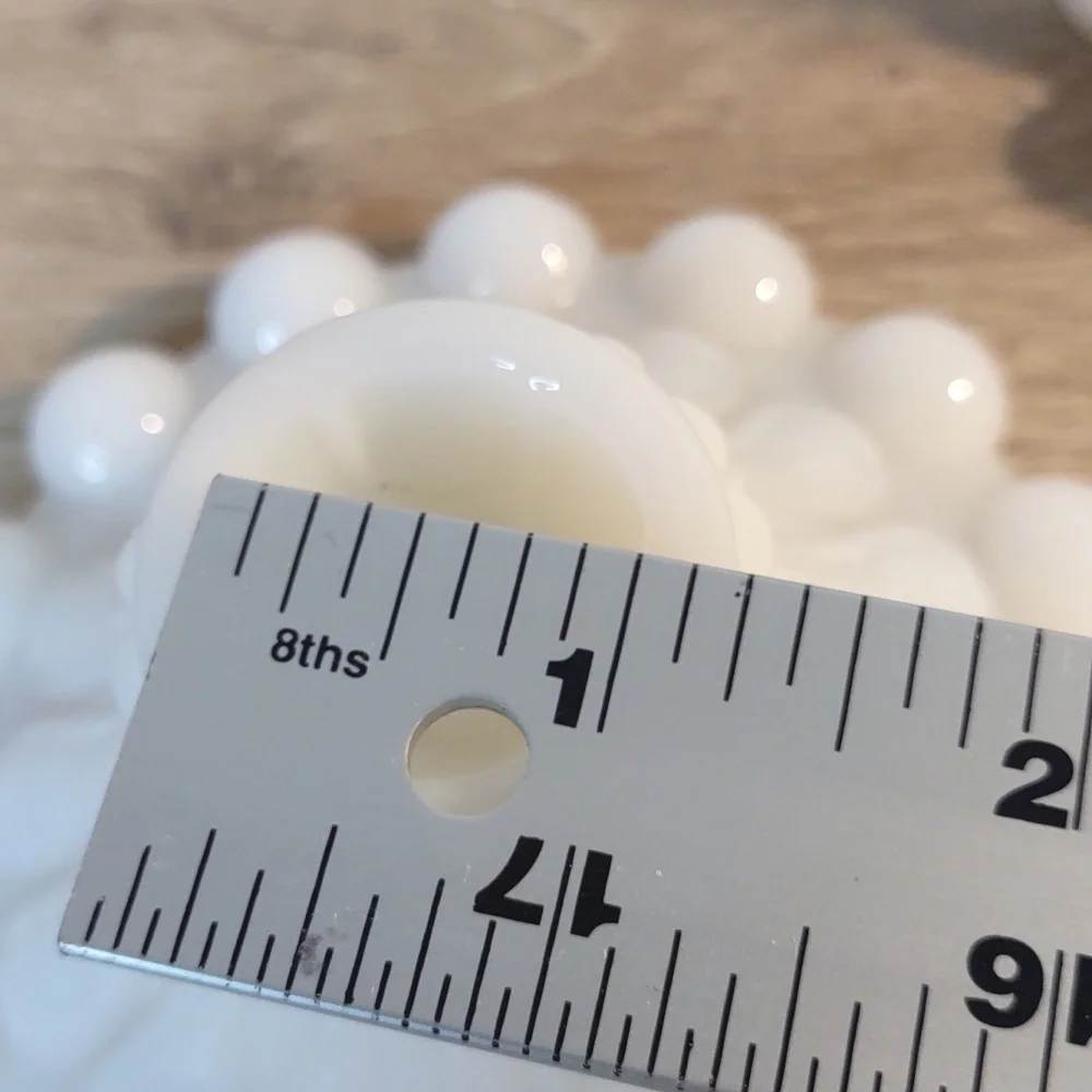 Hobnail Teardrop Milk Glass Candle Holders Vintage